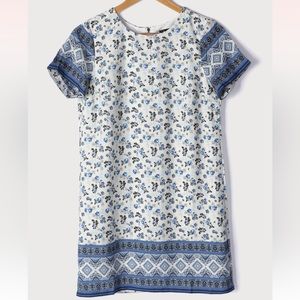 NWT Blue & white floral shift dress